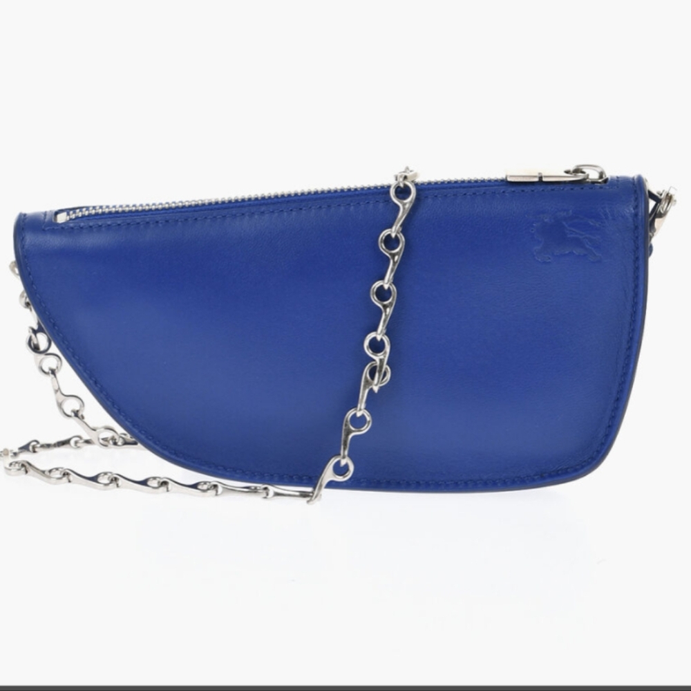 BURBERRY Leather MICRO SHIELD SLING Bag with Chain Shoulder Strap